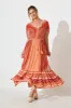Minara Maxi Dress in Multi Orange Patchwork sold by St Frock
