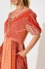 Minara Maxi Dress in Multi Orange Patchwork sold by St Frock