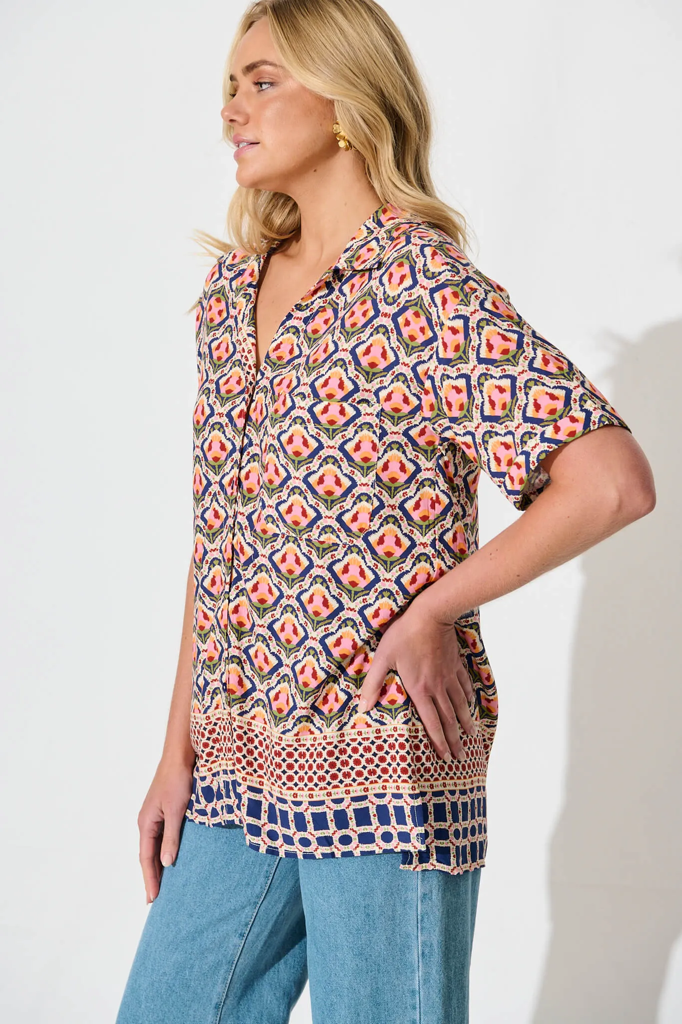 Mahlari Shirt in Multi Tile Print sold by St Frock product image thumbnail 2