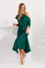 Sarita Maxi Off Shoulder Dress in Emerald Green Satin sold by St Frock