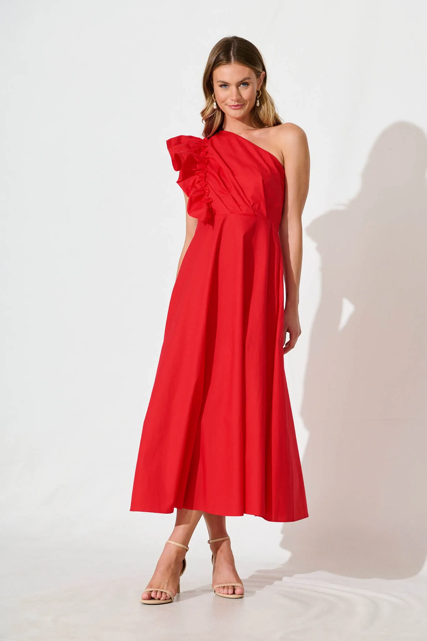 Irisa Maxi Dress in Red Cotton sold by St Frock product image thumbnail 2