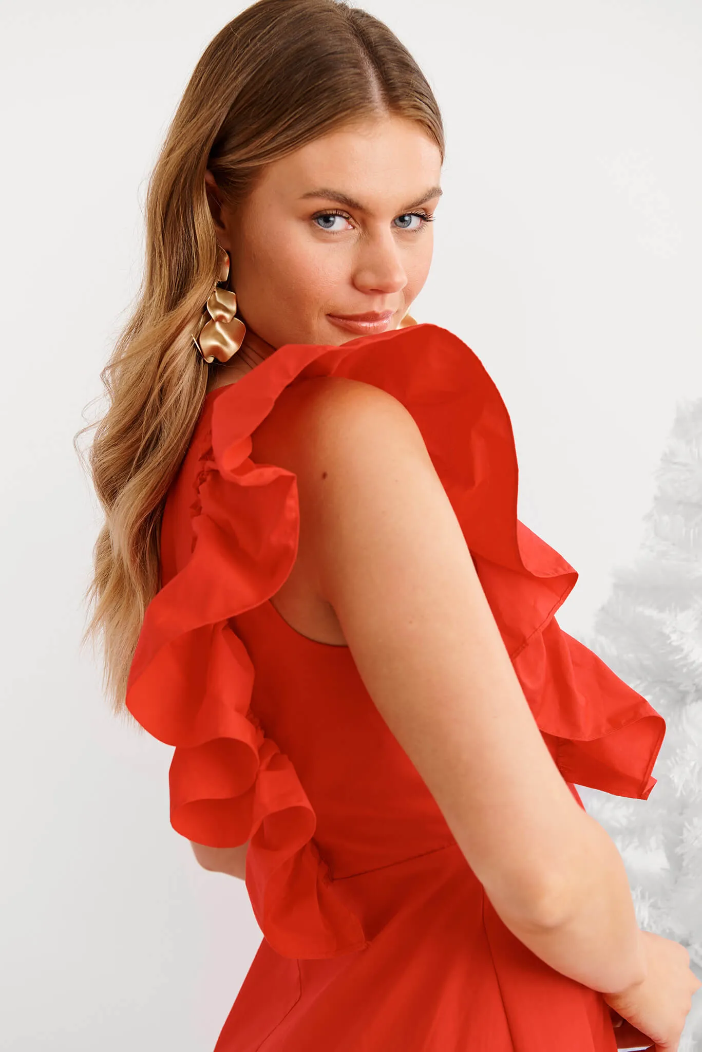 Irisa Maxi Dress in Red Cotton sold by St Frock product image thumbnail 5