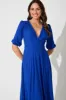 Ronda Maxi Wrap Dress In Cobalt Blue sold by St Frock
