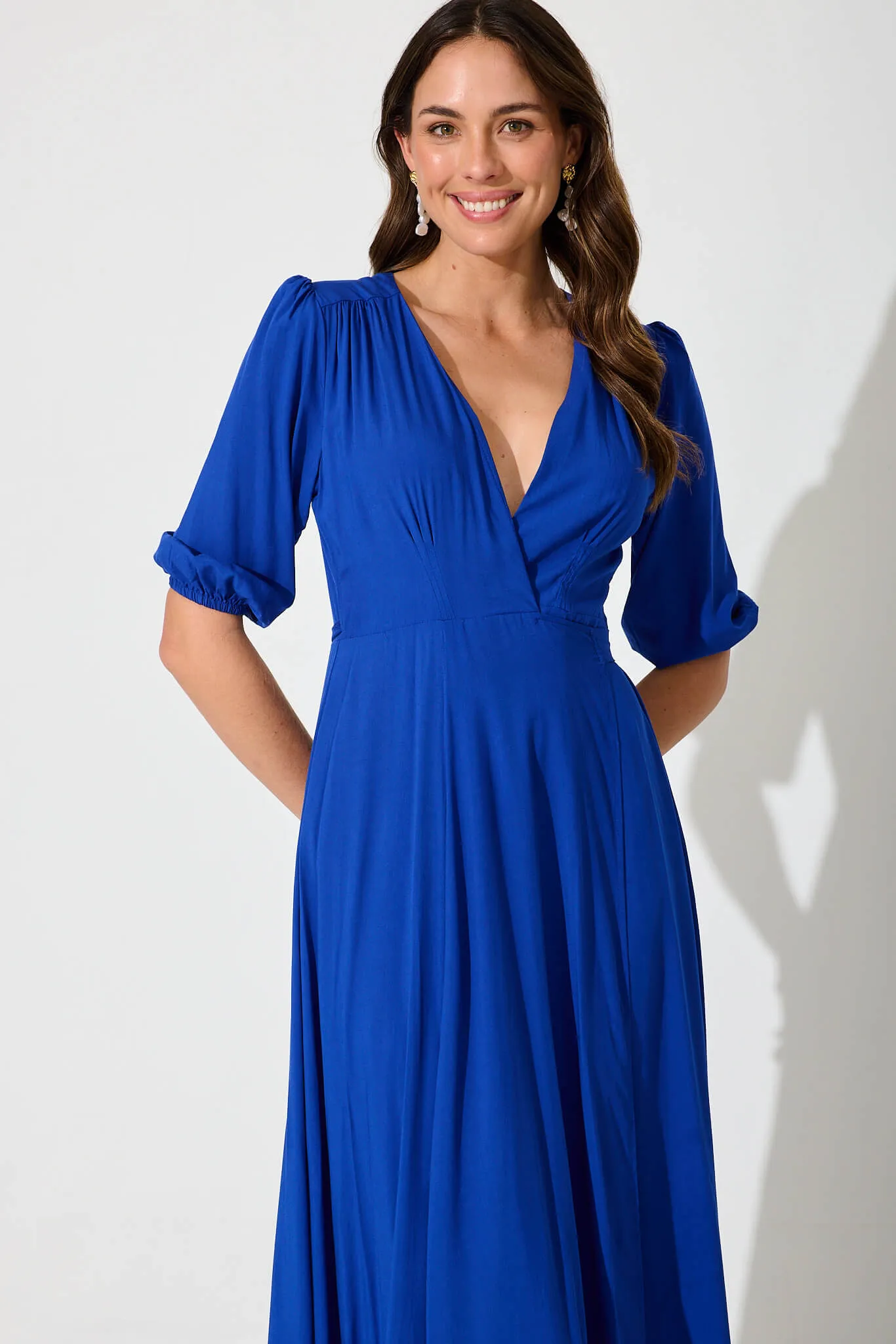 Ronda Maxi Wrap Dress In Cobalt Blue sold by St Frock product image thumbnail 5