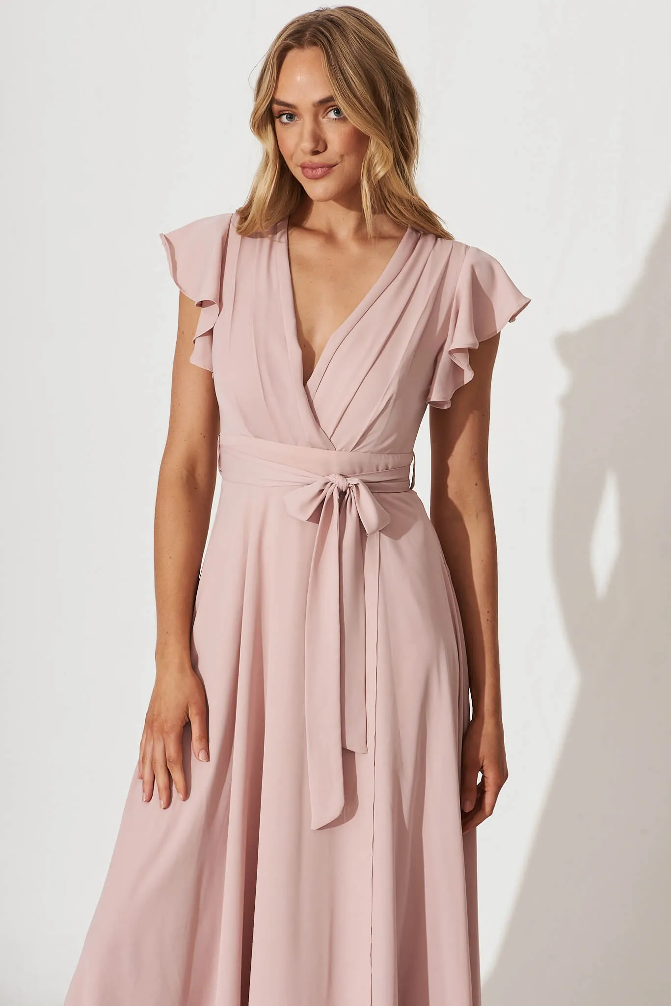 Wynter Maxi Dress in Blush Chiffon sold by St Frock product image thumbnail 4