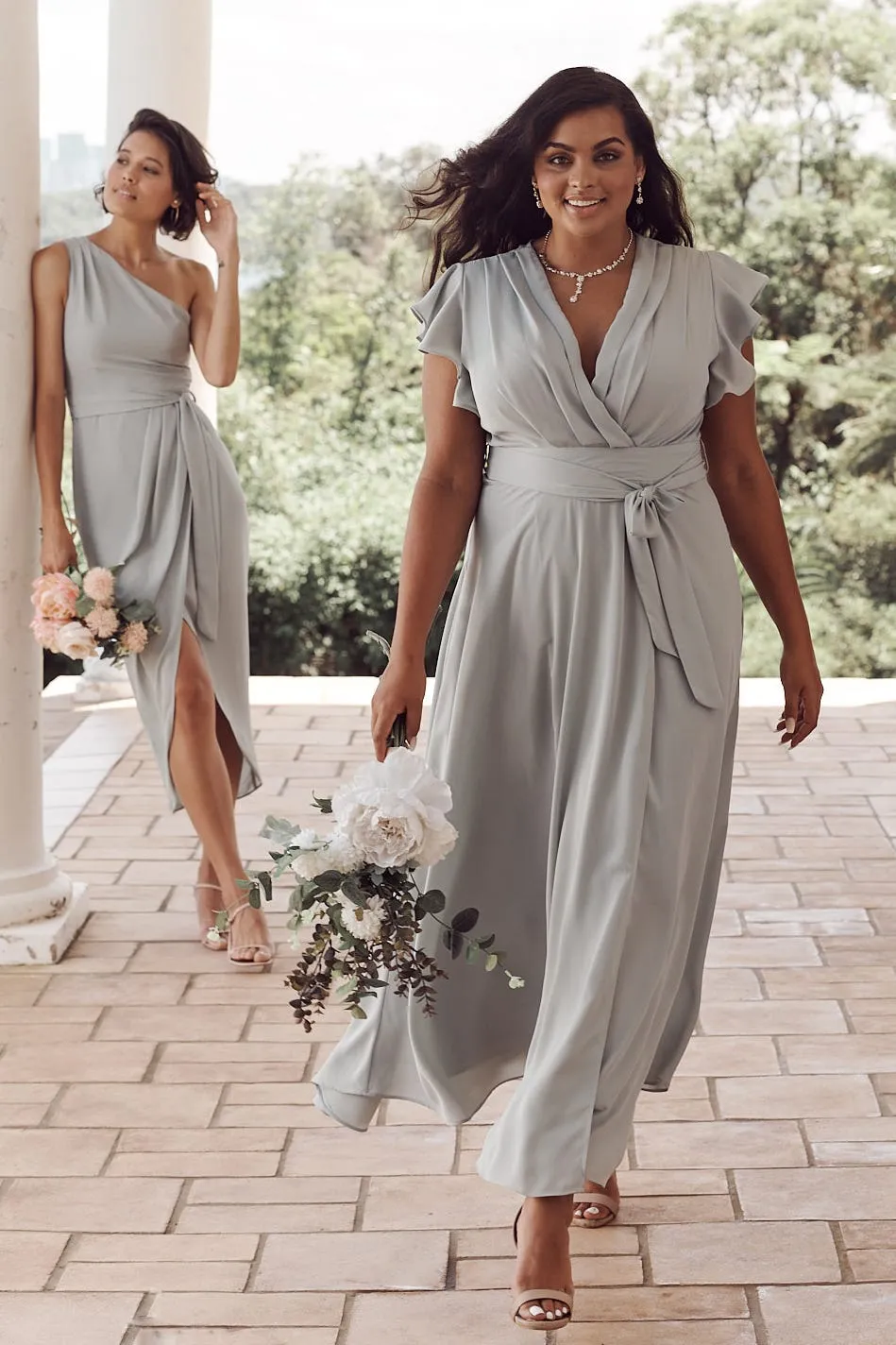 Wynter Maxi Dress in Sage Green Chiffon sold by St Frock