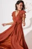 PRE ORDER Wynter Maxi Dress in Rust Chiffon sold by St Frock