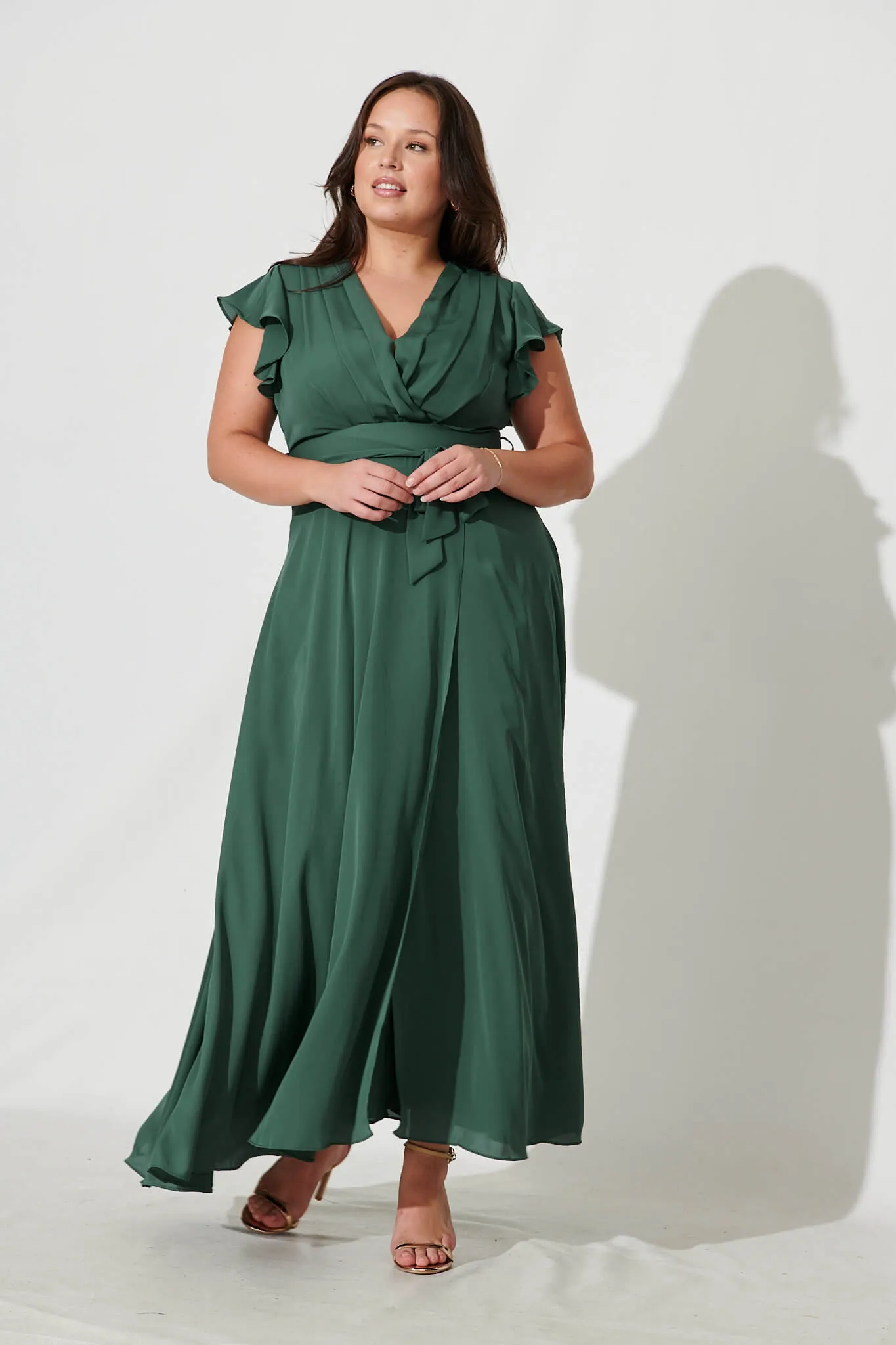 Wynter Maxi Dress in Green Chiffon sold by St Frock product image thumbnail 2