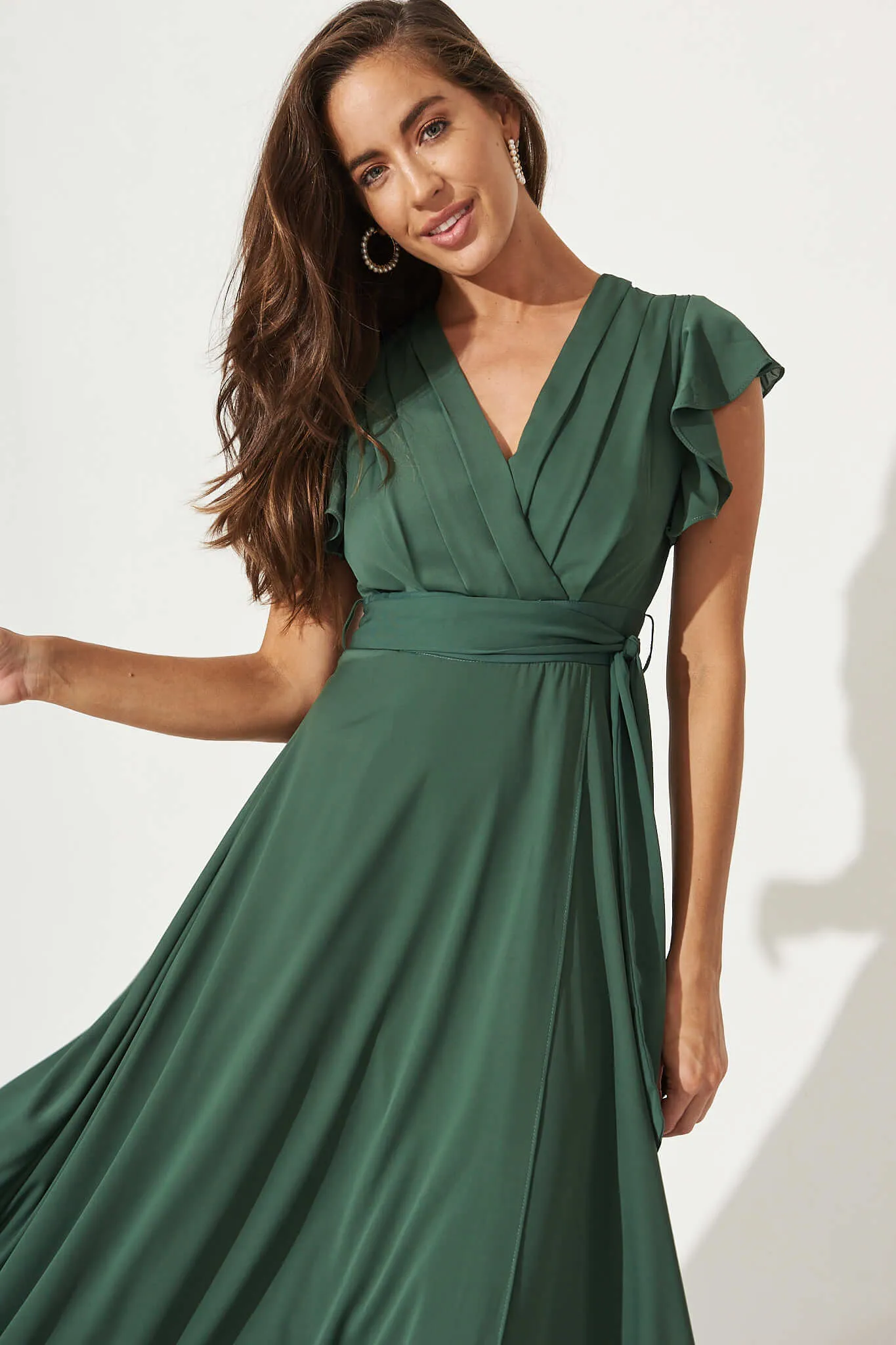 Wynter Maxi Dress in Green Chiffon sold by St Frock product image thumbnail 3
