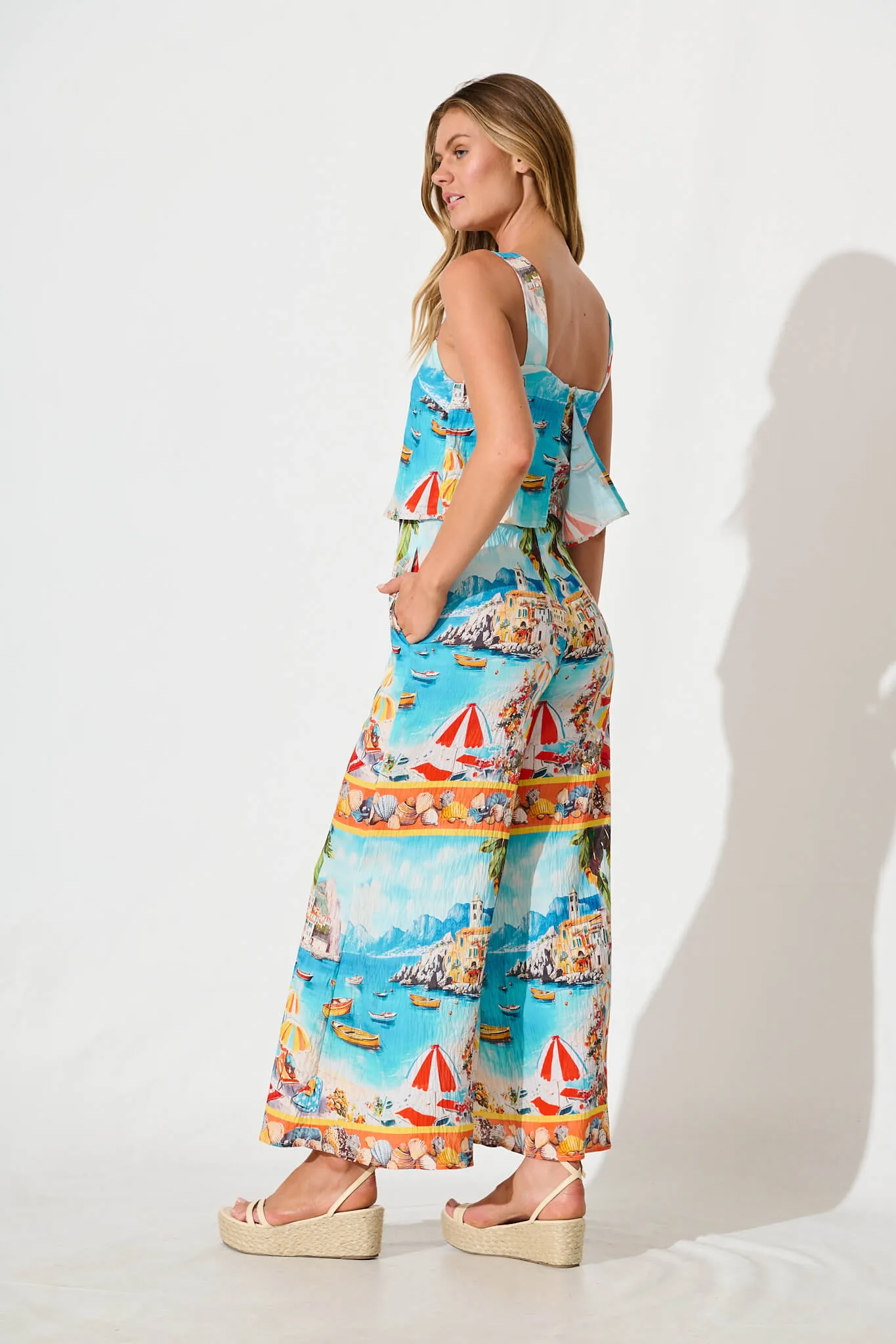 Sandcastle Jumpsuit In Multi Italian Riviera Print sold by St Frock product image thumbnail 4