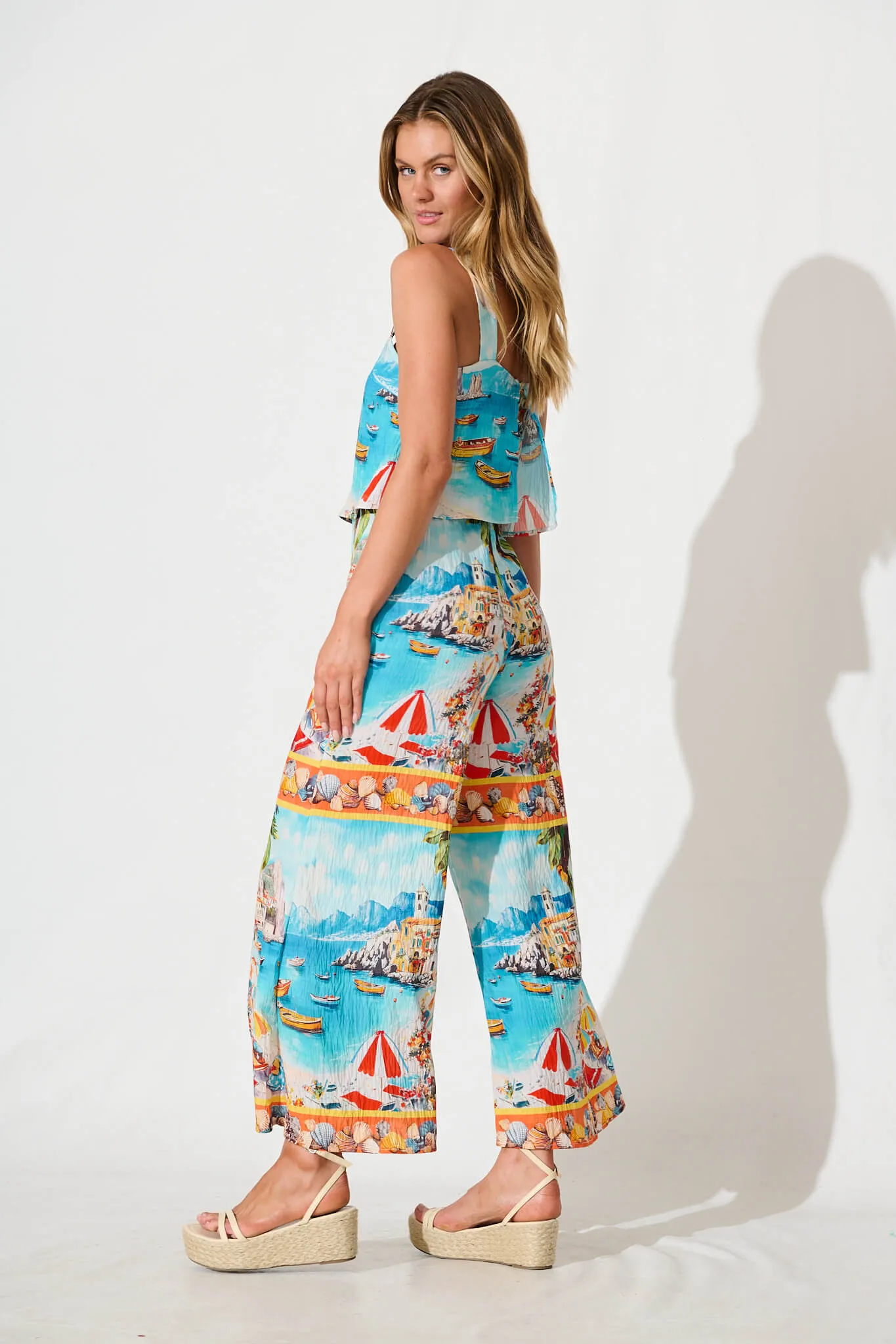 Sandcastle Jumpsuit In Multi Italian Riviera Print sold by St Frock product image thumbnail 3