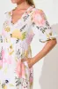 Zoisa Midi Dress in Cream Multi Floral sold by St Frock