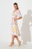 Zoisa Midi Dress in Cream Multi Floral sold by St Frock