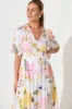 Zoisa Midi Dress in Cream Multi Floral sold by St Frock