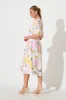 Zoisa Midi Dress in Cream Multi Floral sold by St Frock