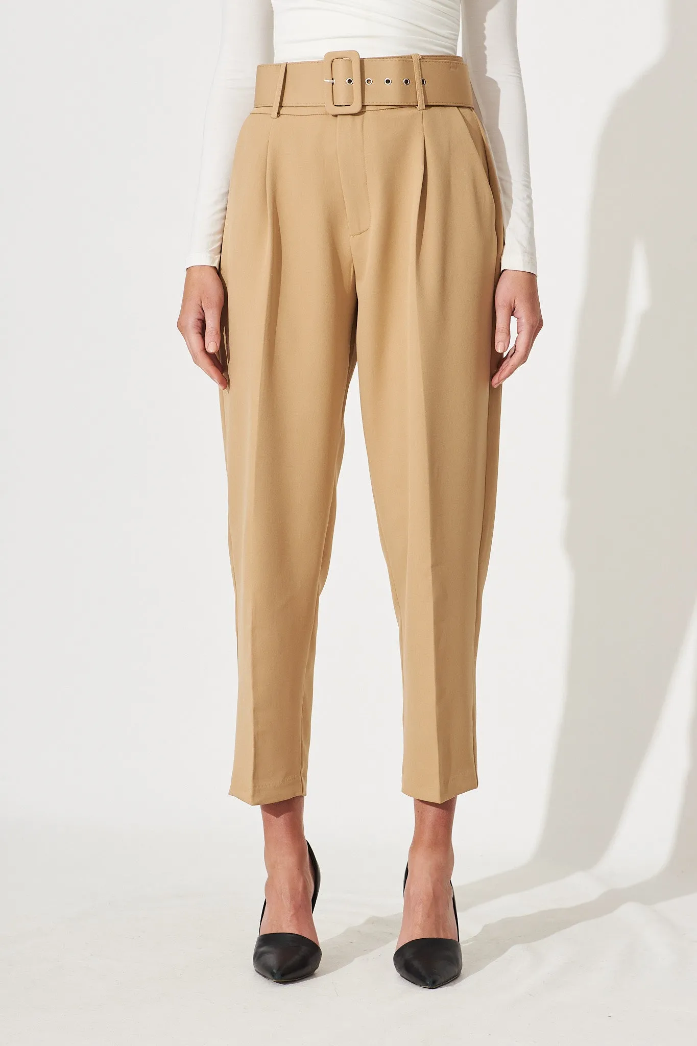 Dahlia Pant With Belt In Camel sold by St Frock product image thumbnail 2