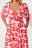 Coverdale Maxi Dress in Red with White Print sold by St Frock
