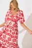 Coverdale Maxi Dress in Red with White Print sold by St Frock