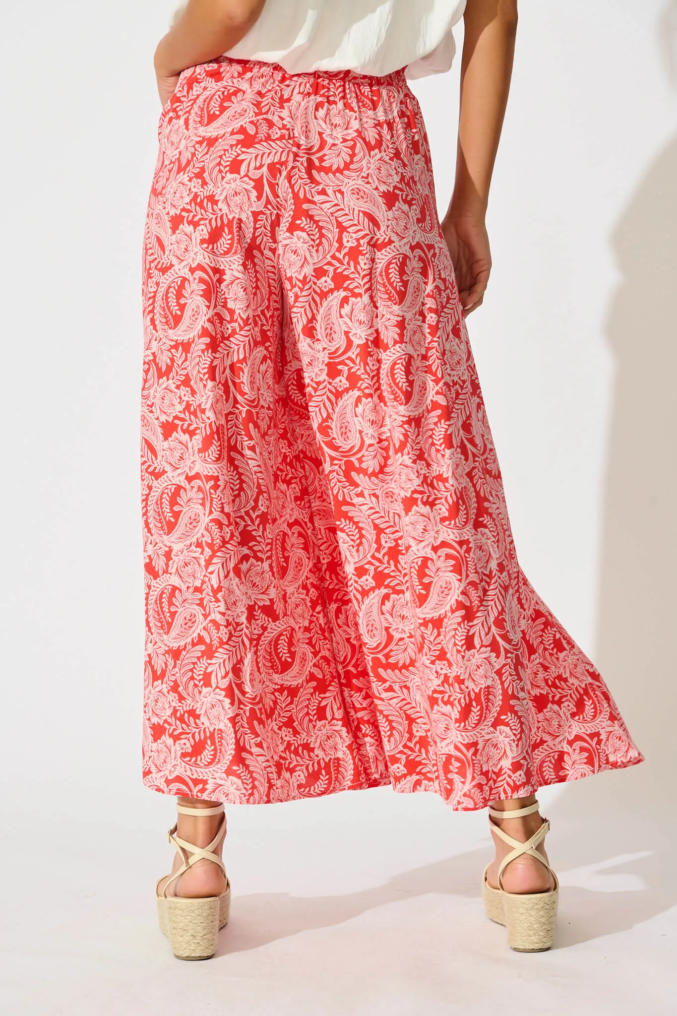 Mariah Petite Pant in Red Paisley sold by St Frock product image thumbnail 3