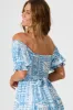 Blythe Midi Dress in Blue with White Print sold by St Frock