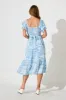 Blythe Midi Dress in Blue with White Print sold by St Frock