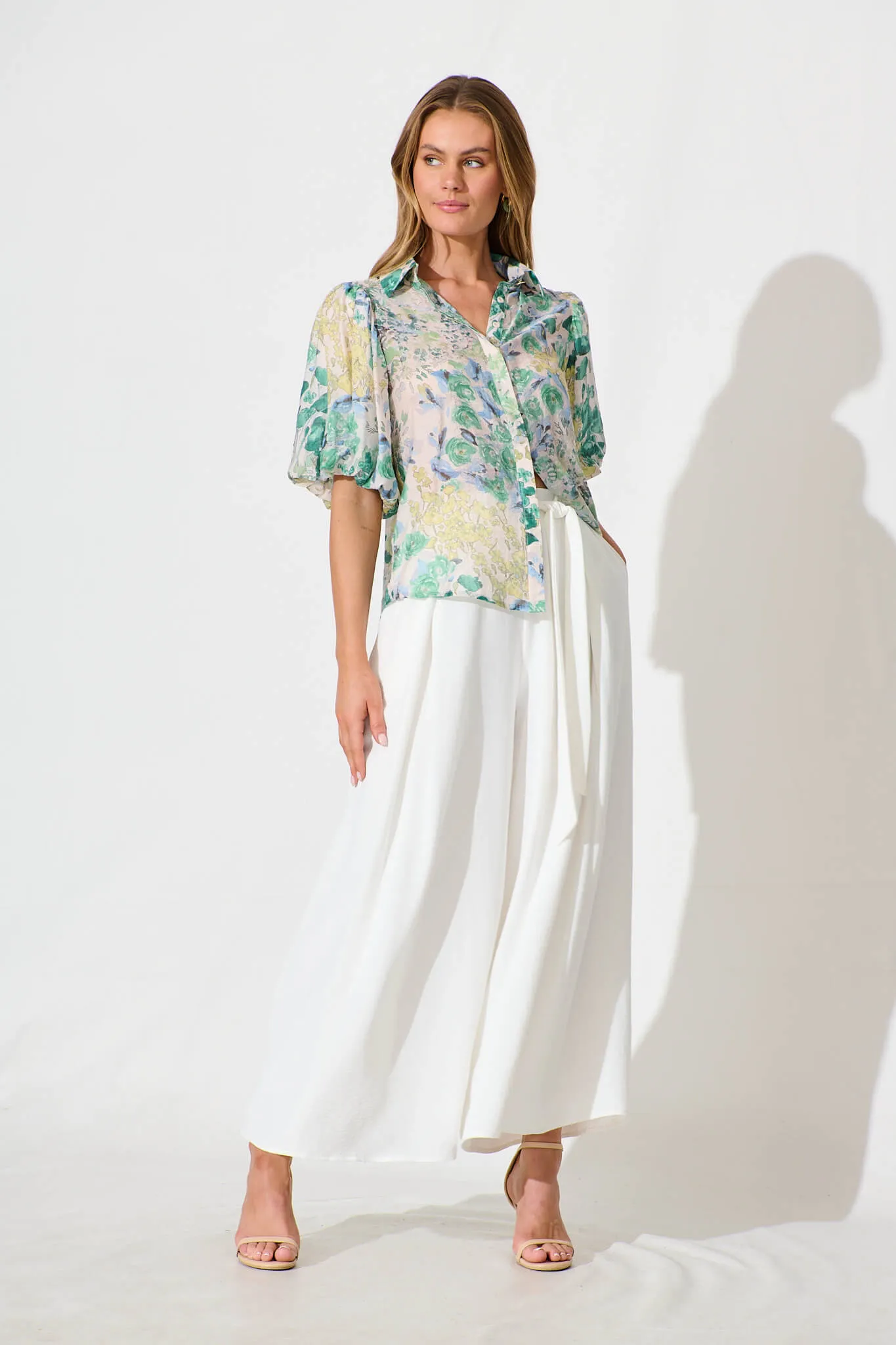 Aeryn Shirt In Green Vintage Floral sold by St Frock product image thumbnail 4