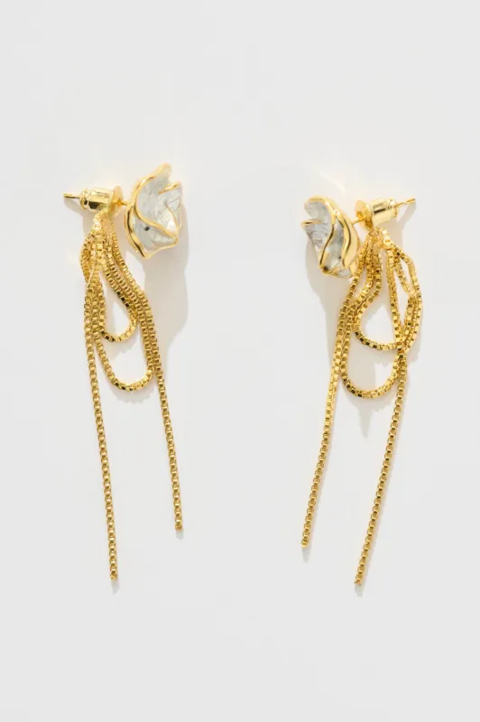 Zelie Ear Jacket in Pearlescent Floral sold by St Frock