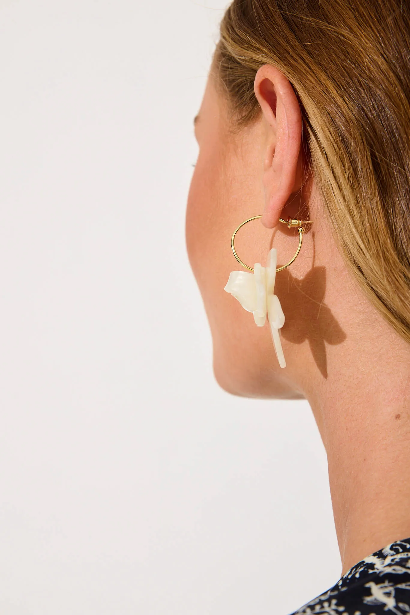 Lola Drop Earrings In Gold With White Resin sold by St Frock product image thumbnail 4