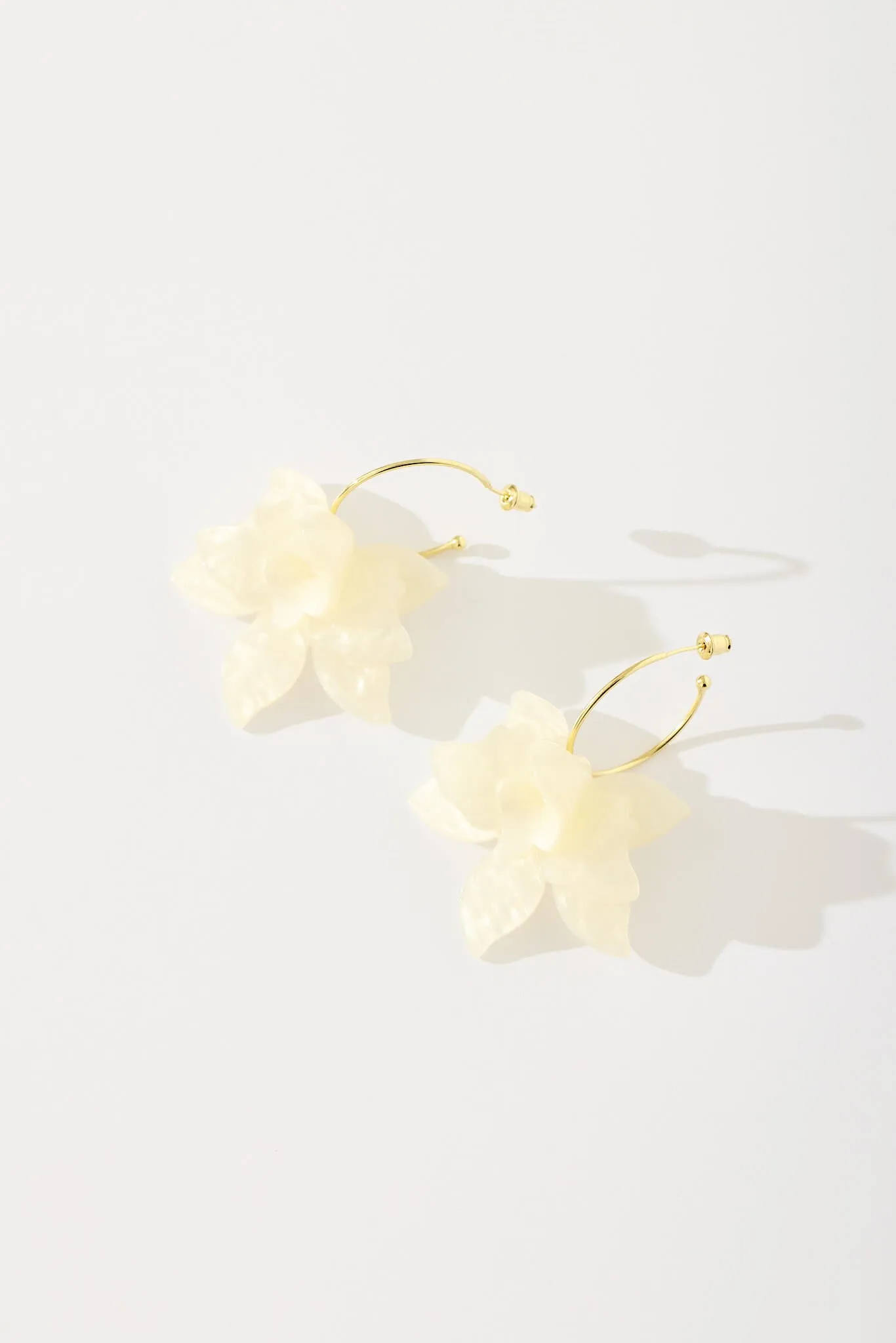 Lola Drop Earrings In Gold With White Resin sold by St Frock product image thumbnail 5