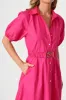 Lydon Midi Dress in Hot Pink Cotton sold by St Frock