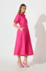 Lydon Midi Dress in Hot Pink Cotton sold by St Frock