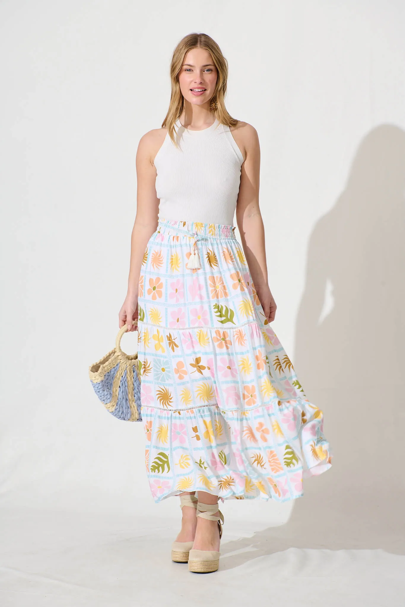 Freedom Maxi Skirt In Pastel Multi Print sold by St Frock product image thumbnail 4