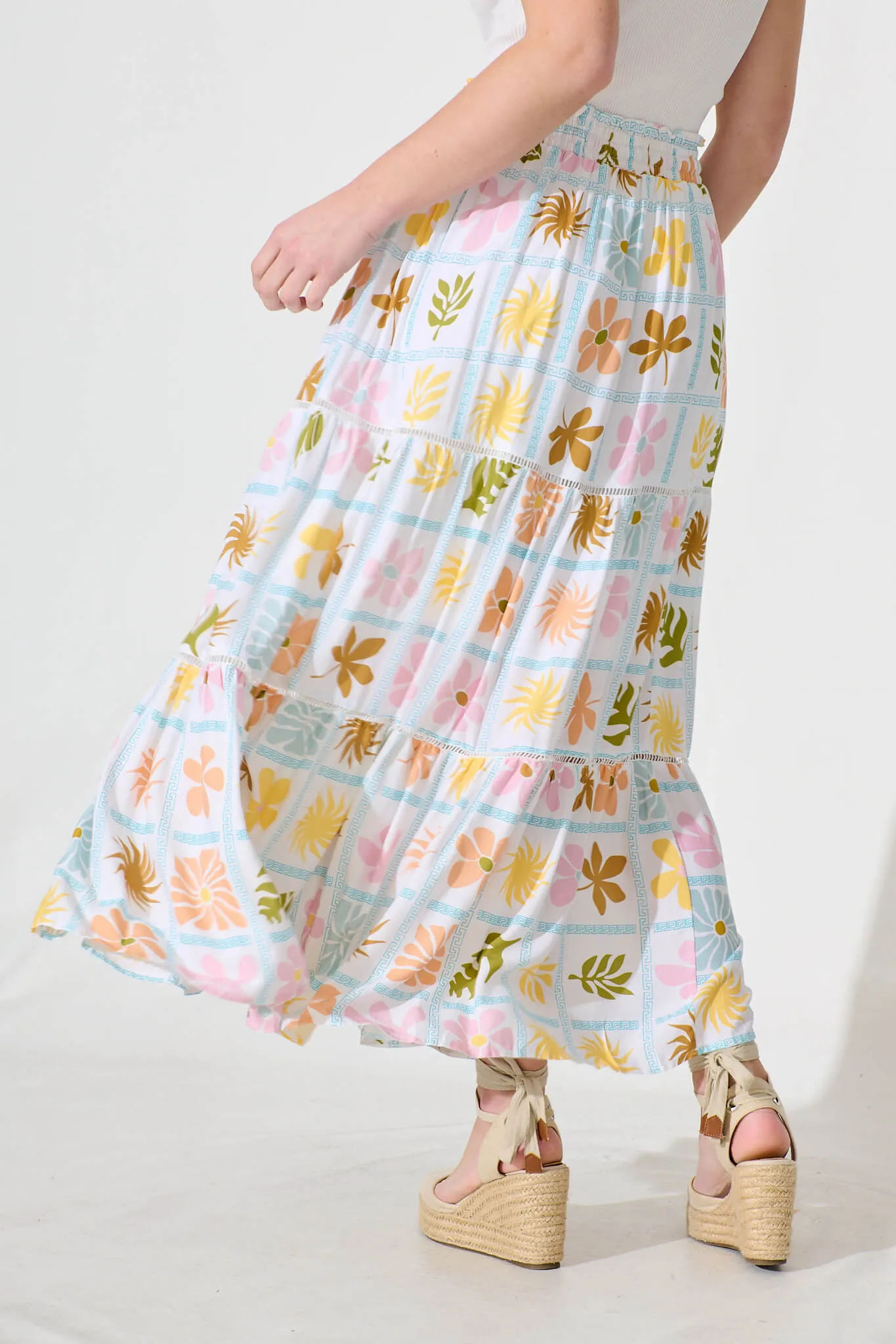 Freedom Maxi Skirt In Pastel Multi Print sold by St Frock product image thumbnail 3