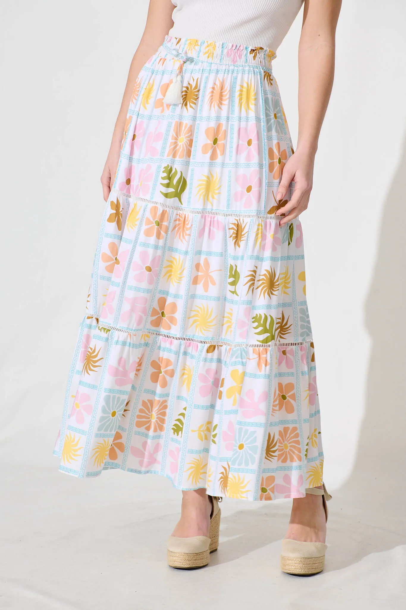 Freedom Maxi Skirt In Pastel Multi Print sold by St Frock