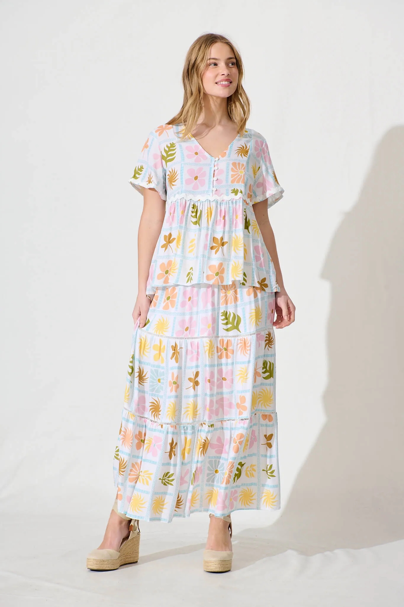 Freedom Maxi Skirt In Pastel Multi Print sold by St Frock product image thumbnail 5