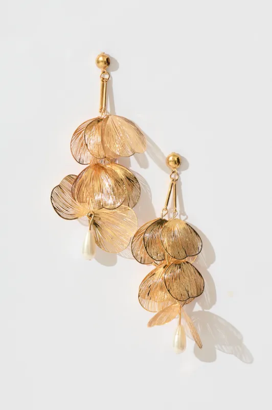 Selerina Drop Pendant Earrings in Rose Gold sold by St Frock