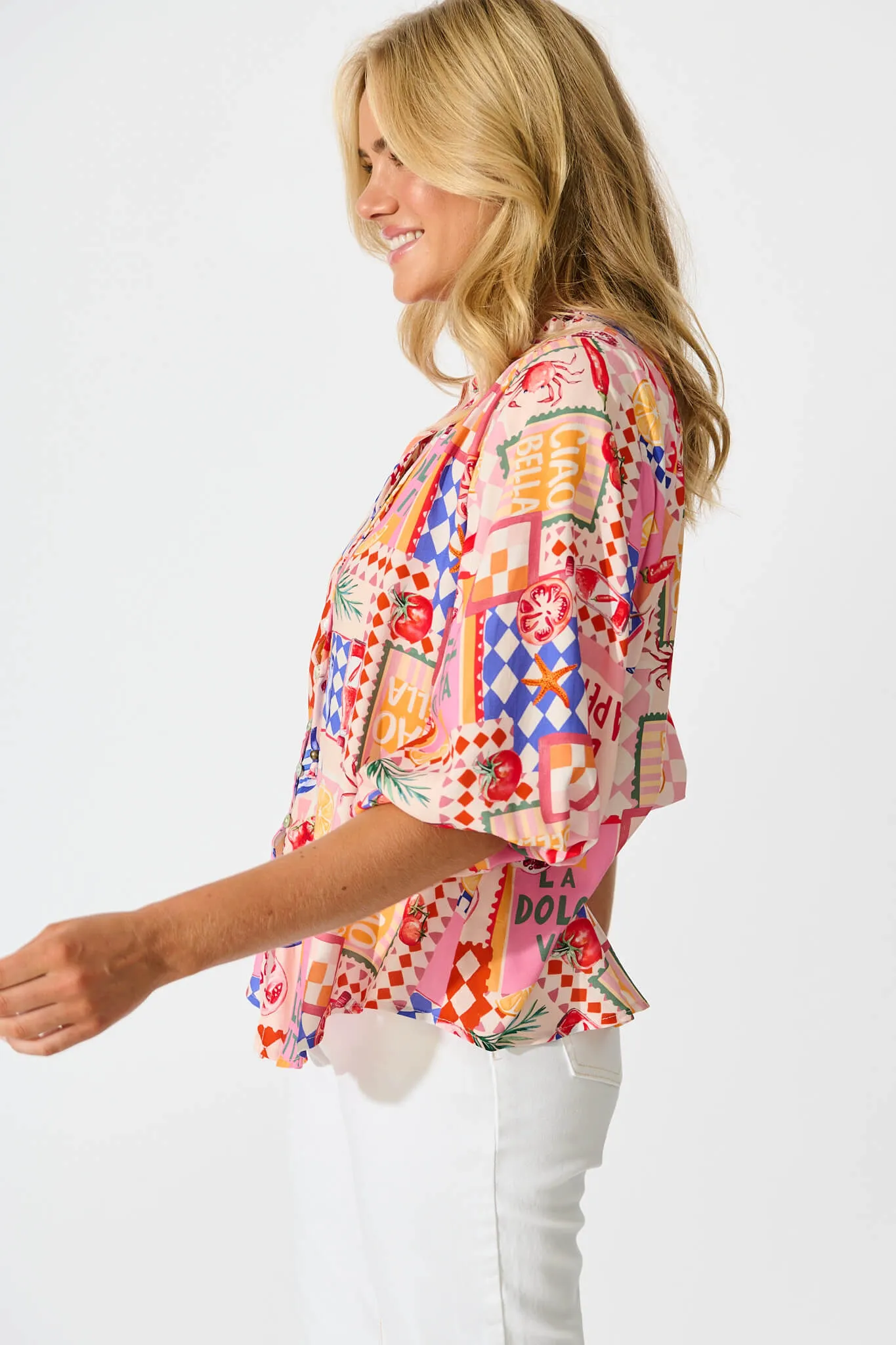 Annelie Top In Multi Conversational Print sold by St Frock product image thumbnail 2