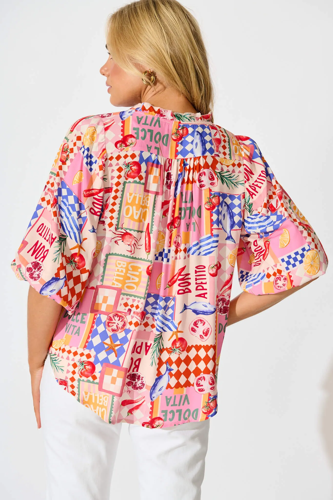 Annelie Top In Multi Conversational Print sold by St Frock product image thumbnail 3