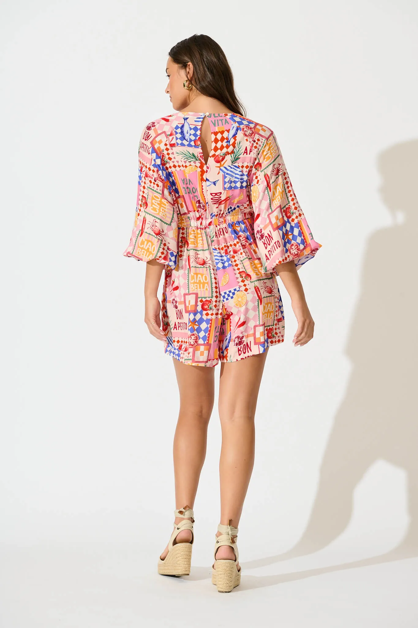 Otillie Playsuit In Multi Conversational Print sold by St Frock product image thumbnail 4