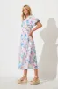 Stargazer Midi Dress in Multi Blue Floral Cotton Blend sold by St Frock