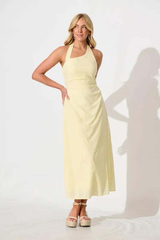Fiorah Maxi Sundress in Lemon Cotton sold by St Frock
