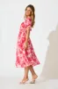 Amara Midi Dress in Pink Floral sold by St Frock