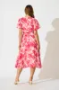 Amara Midi Dress in Pink Floral sold by St Frock