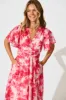 Amara Midi Dress in Pink Floral sold by St Frock