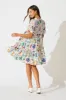 Northcote Smock Dress In White Multi Print sold by St Frock
