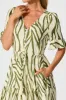Ibiza Maxi Dress in Cream with Khaki Linen Blend sold by St Frock