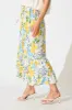 Amabella Midi Skirt in White With Lemon Print Cotton sold by St Frock