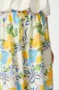 Amabella Midi Skirt in White With Lemon Print Cotton sold by St Frock