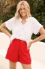Lombard Top in White Cotton Linen sold by St Frock