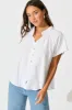 Lombard Top in White Cotton Linen sold by St Frock